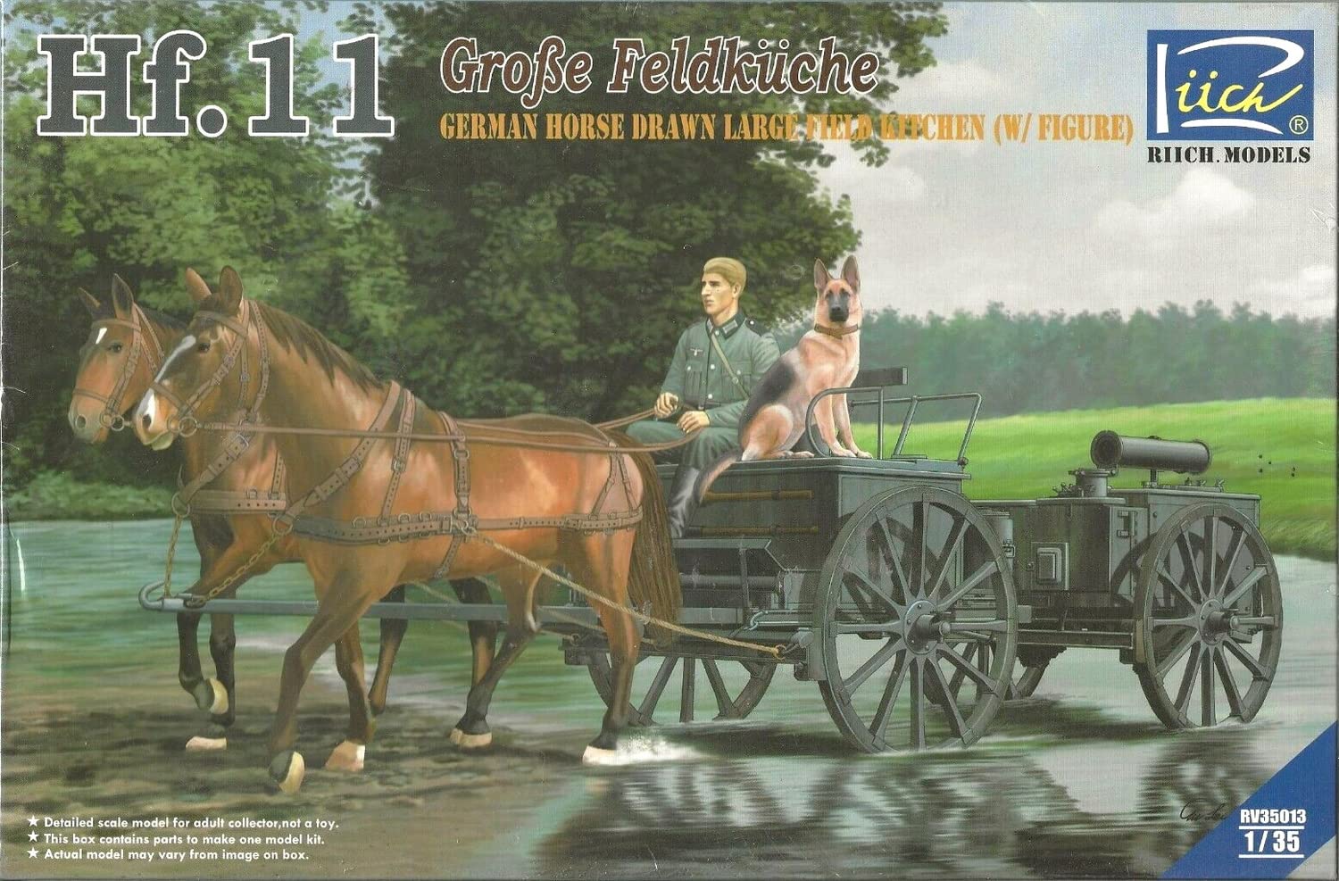 (未使用･未開封品)　リッチモデル 1/35 ドイツ Hf.11型馬車 大形フィールドキッチン 馬2頭 兵士1体 犬 プラモデル RC35013 df5ndr3 Amazon | リッチモデル 1/35 ドイツ Hf.11型馬車 大形フィールド